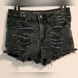 American Eagle Vintage Hi-rise Festival Mini Short Shorts Destroyed Distressed 4